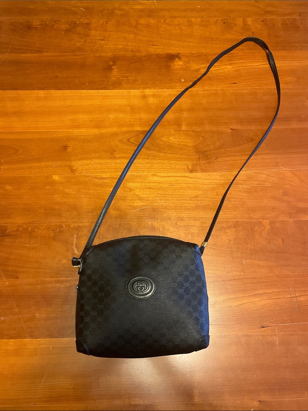 Gucci Authentic Black Monogram Crossbody Bag